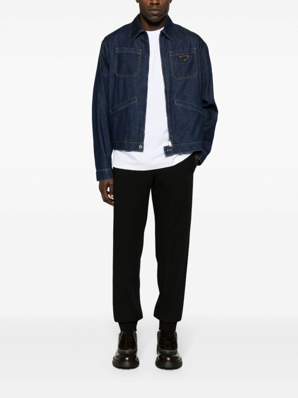 PRADA: casual trousers online - Drawstring-waist tapered trousers