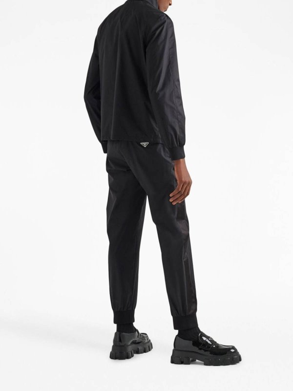 The Best Shops PRADA: tracksuit bottoms - Triangle-logo silk track pants
