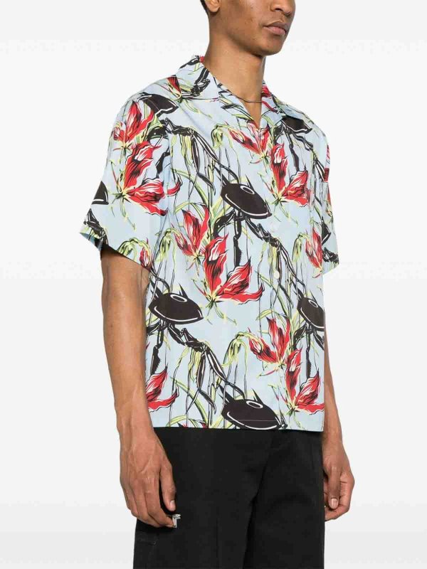 The Best Shops PRADA: shirts - Floral-print cotton shirt