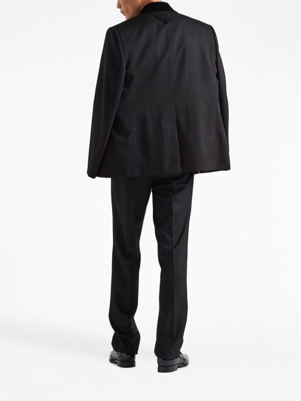 The Best Shops PRADA: casual trousers - Belted wool straight-leg trousers