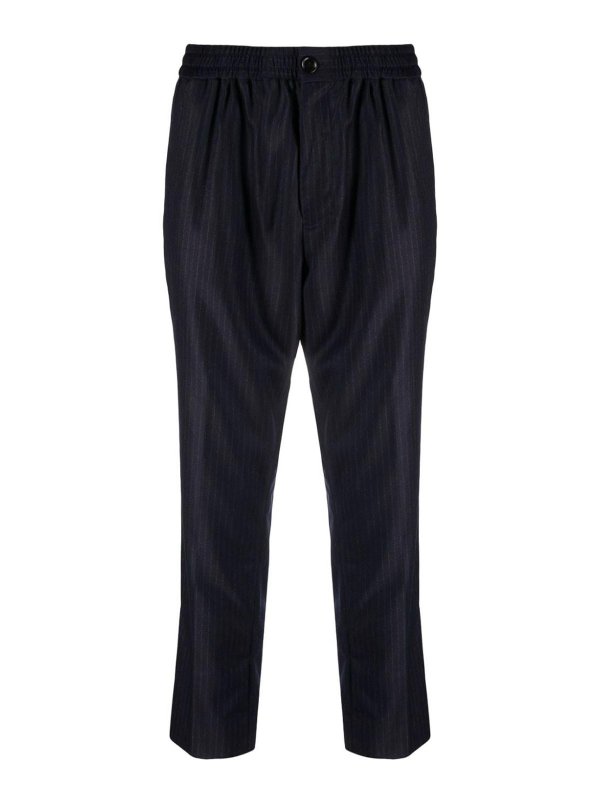 AMI PARIS: casual trousers - Cropped virgin wool trousers