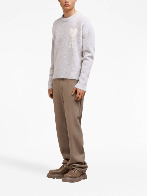 AMI PARIS: Pull col rond online - Pull Col Rond - Gris