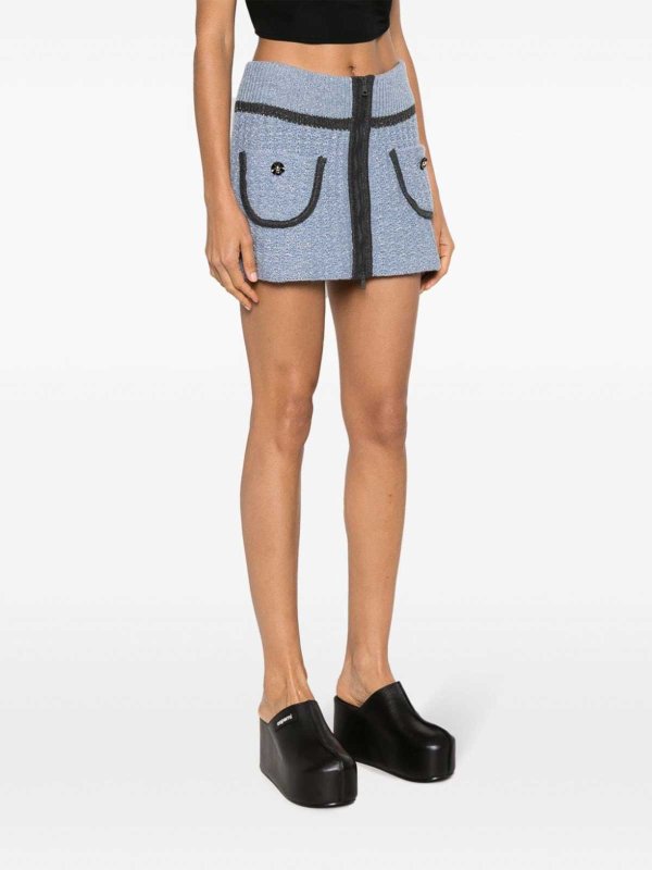 The Best Shops CORMIO: mini skirts - Floral-embroidery knitted miniskirt