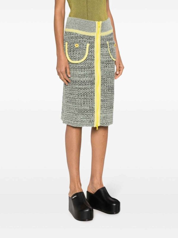 The Best Shops CORMIO: Knee length skirts & Midi - Floral-embroidery knitted skirt