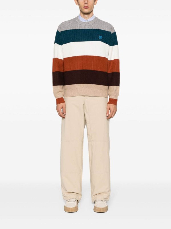 MAISON KITSUNÉ: Suéteres con cuello pico online - Suéter Cuello Redondo - Multicolor