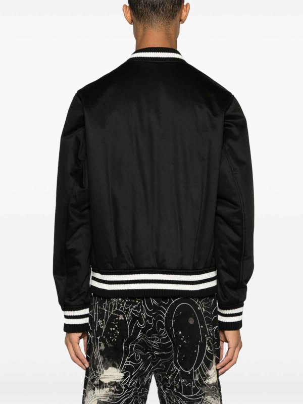 The Best Shops MAISON KITSUNÉ: bombers - Fox-patch satin bomber jacket