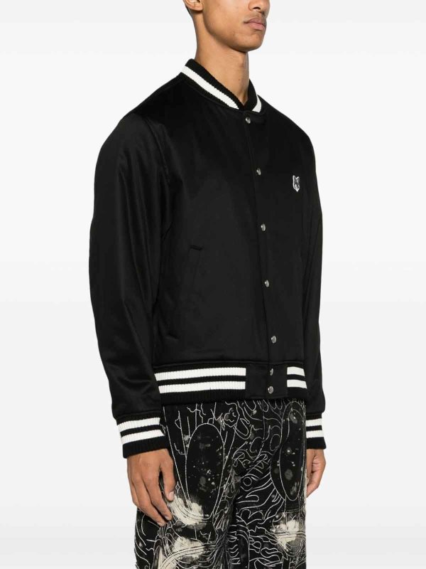 Fox-patch satin bomber jacket shop online: MAISON KITSUNÉ