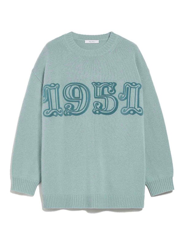 Max Mara: crew necks - Fido wool and cashmere monogram pullover