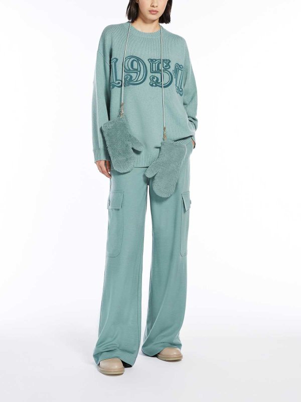 Max Mara: crew necks online - Fido wool and cashmere monogram pullover