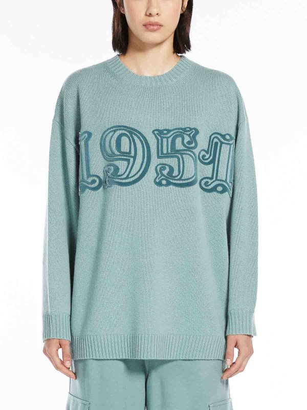The Best Shops Max Mara: crew necks - Fido wool and cashmere monogram pullover