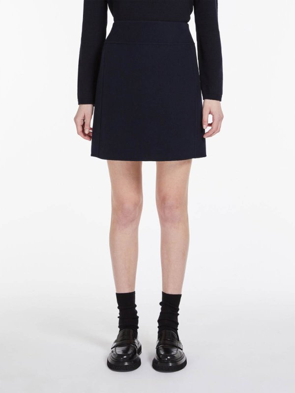 The Best Shops Max Mara: ニーレングススカート＆ミディ丈 - 膝丈/ミディスカート - ダークブルー