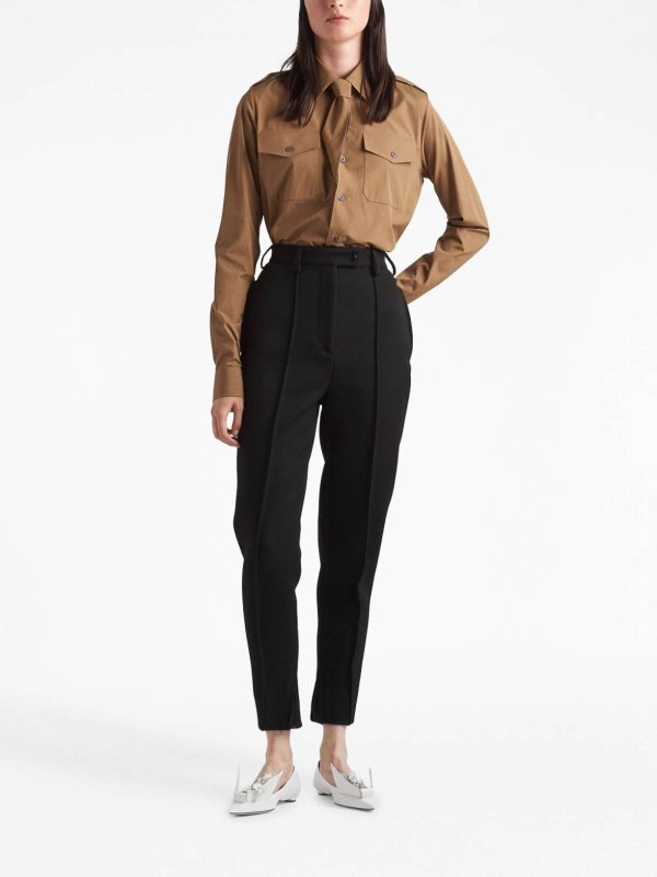PRADA: casual trousers online - high-waist skinny-cut trousers