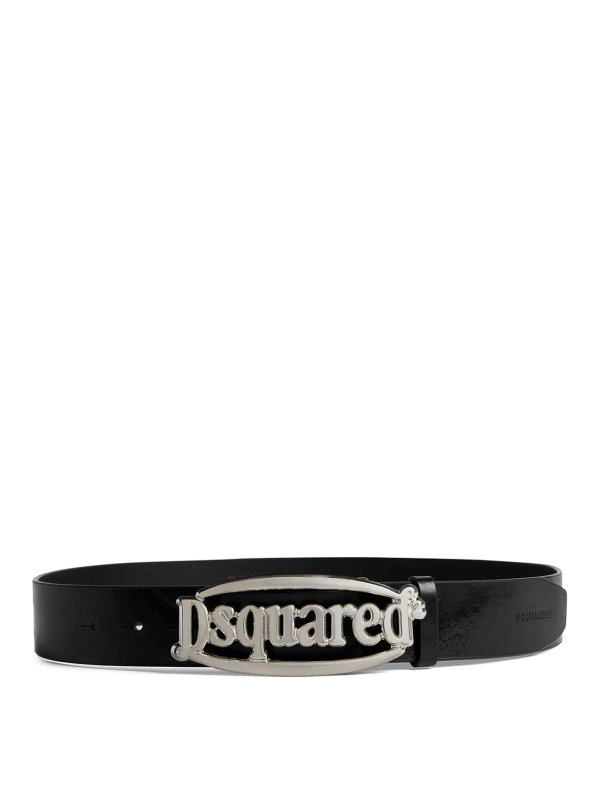 DSQUARED2: belts - Logo-buckle leather belt