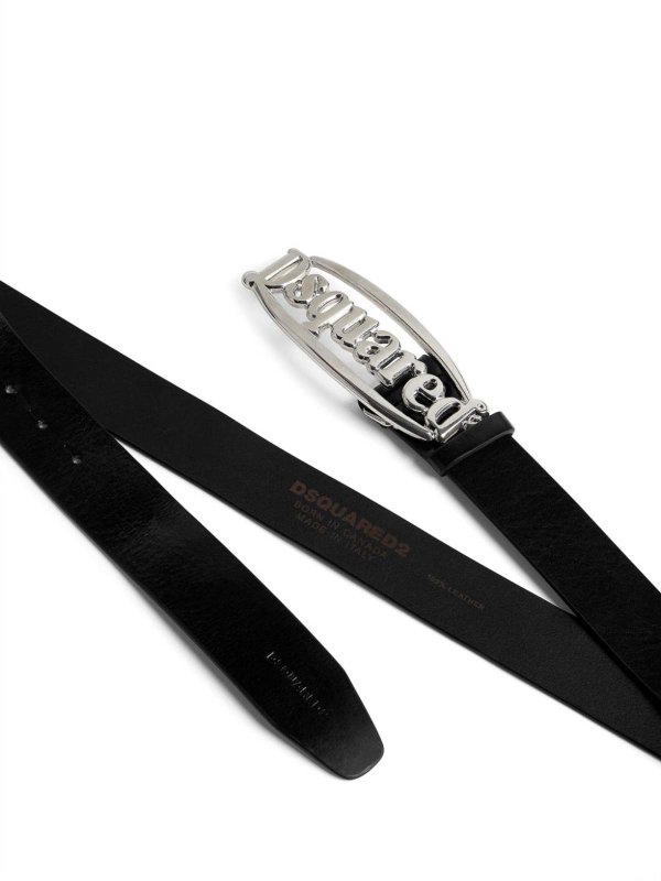 DSQUARED2: belts online - Logo-buckle leather belt