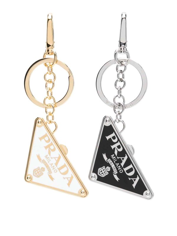 PRADA: key holders - Prada triangle-logo keyring