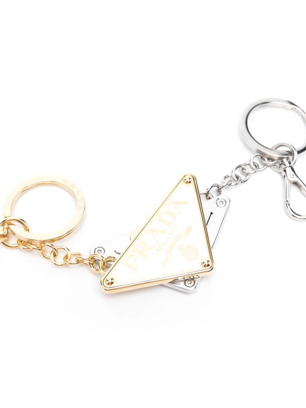 PRADA: key holders online - Prada triangle-logo keyring