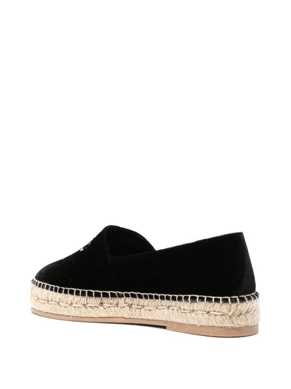 The Best Shops Palm Angels: espadrillas - Espadrillas in velluto con logo ricamato