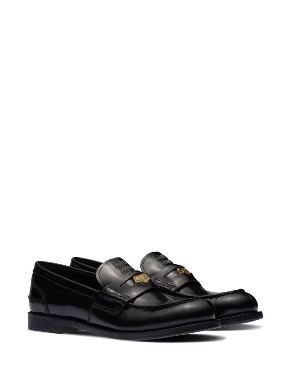 The Best Shops MIU MIU: flat shoes - Miu miu leather penny loafers