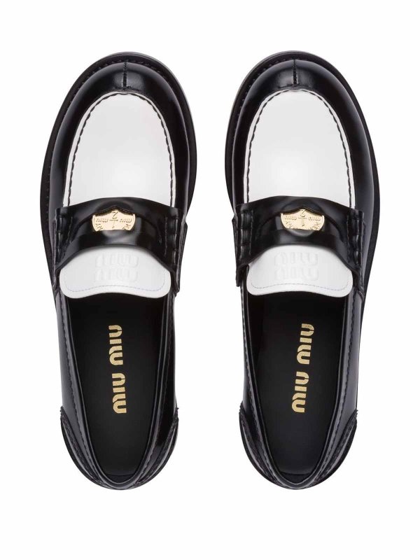 Miu miu  leather penny loafers shop online: MIU MIU
