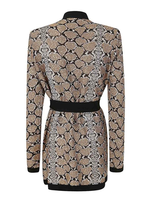 Balmain: cardigans online - Glittered belted cardigan