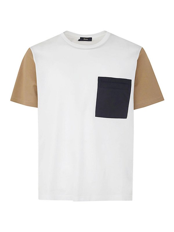 HERNO: t-shirt - T-shirt con tasca