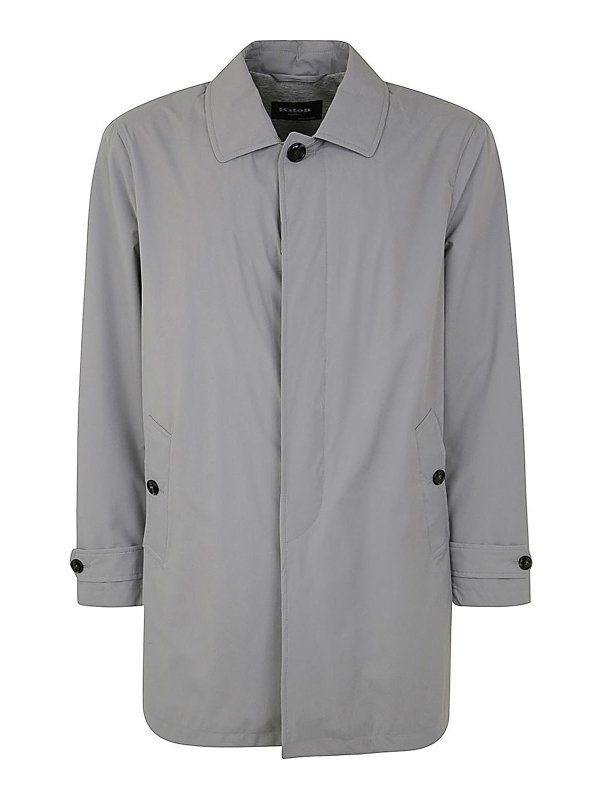 KITON: Gabardinas - Gabardina - Gris