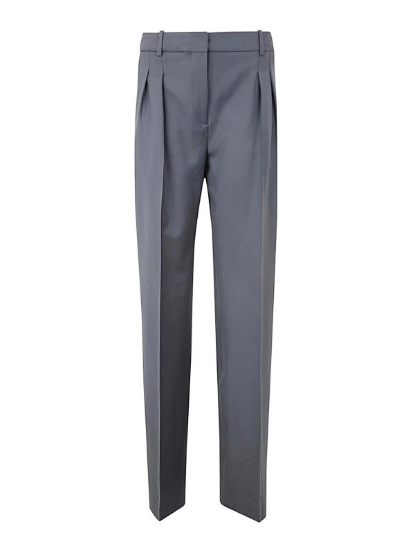 LOULOU STUDIO: Straight Leg Jeans - Shorts - Grau