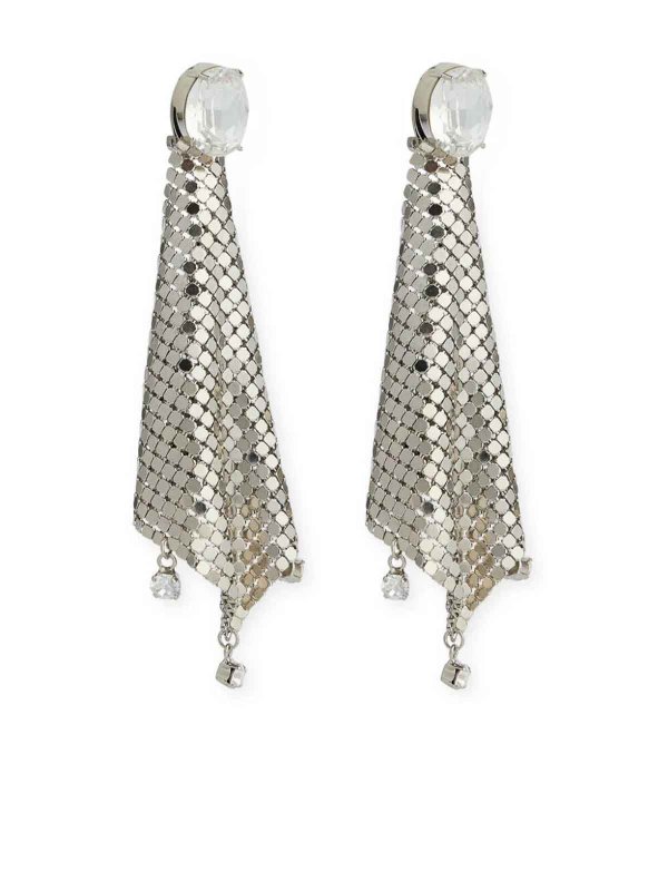 The Best Shops PACO RABANNE: Earrings - Mini mesh pixel strass earrings