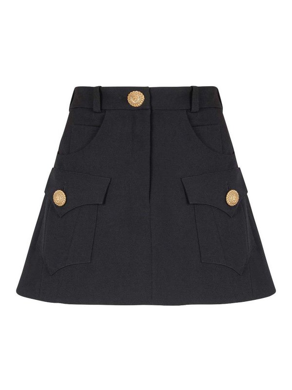 Balmain: Knielange und Midi Röcke - Midirock - Schwarz