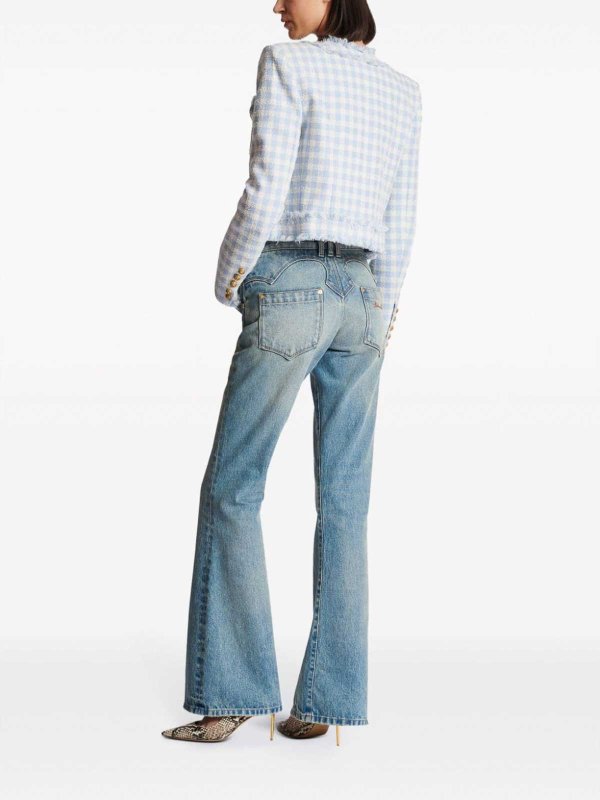 The Best Shops Balmain: casual jackets - Vichy tweed jacket