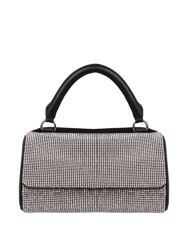 KARA: pochette - Borsa mini white crush con decorazione