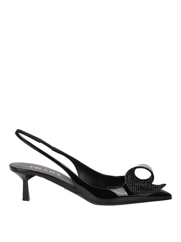 PRADA: court shoes - Patent leather slingback pumps
