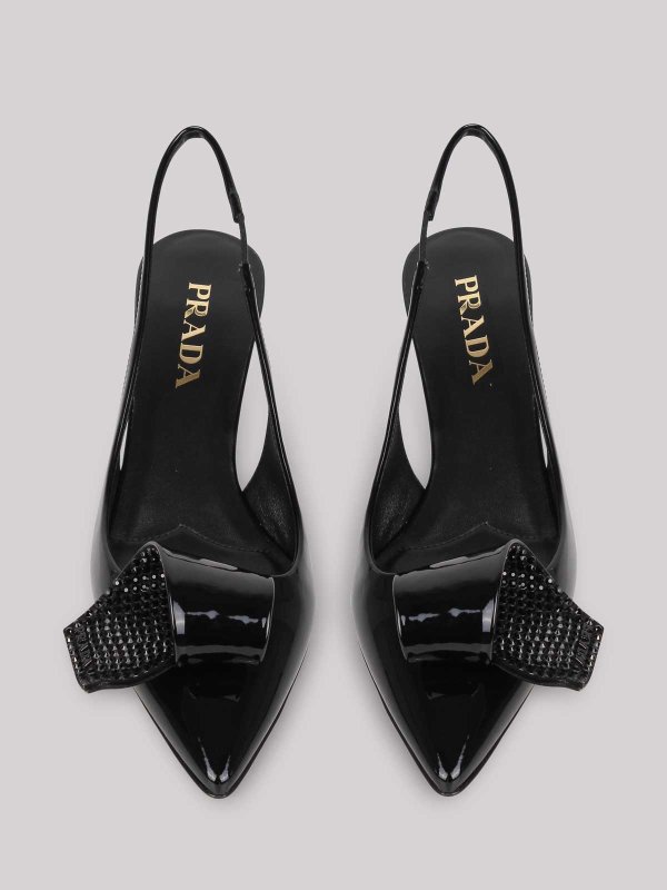 The Best Shops PRADA: Patent leather slingback pumps