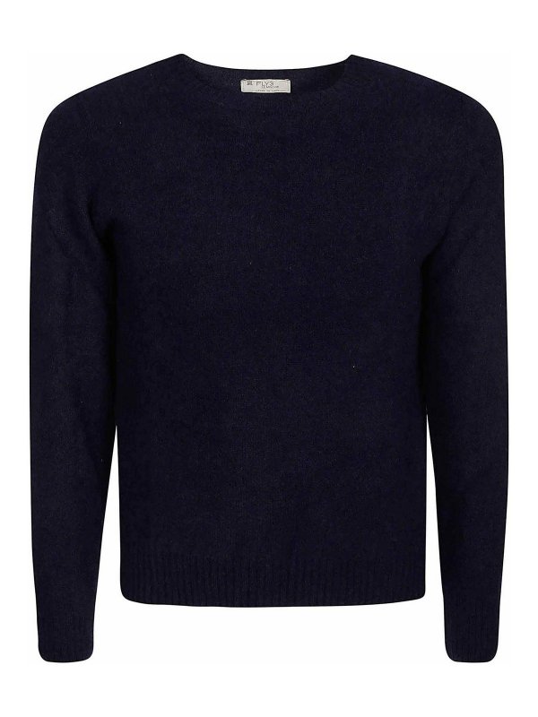 FLY 3: Strickpullover mit Rundhalsausschnitt - Rundhalspullover - Dunkelblau