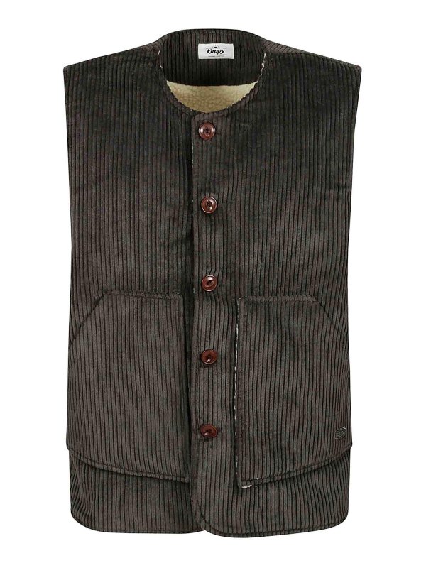 KAPPY: vests - Corduroy fleece vest