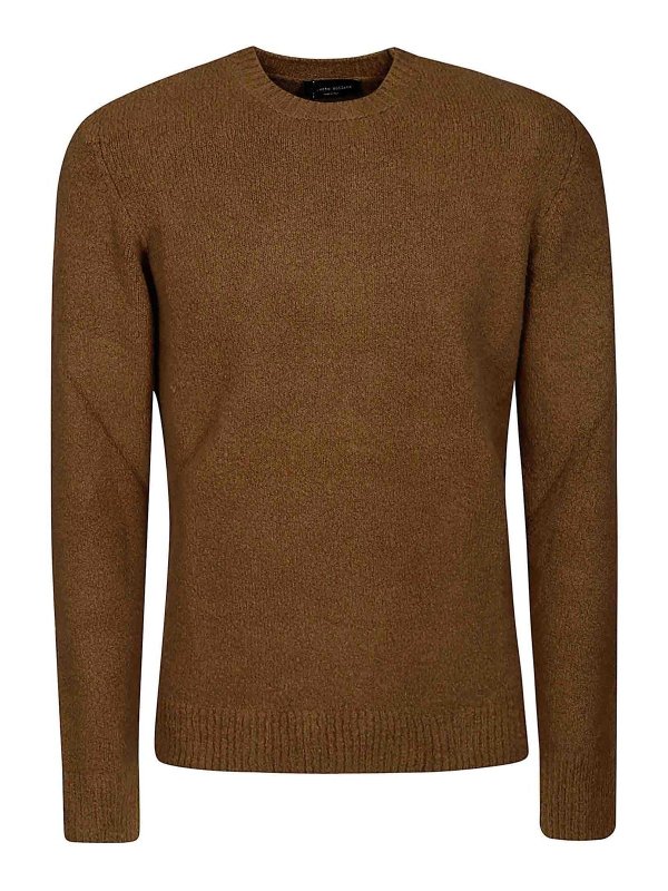 ROBERTO COLLINA: Strickpullover mit Rundhalsausschnitt - Rundhalspullover - Beige