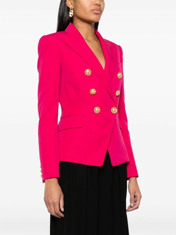 The Best Shops Balmain: giacche blazer - Blazer doppiopetto fucsia