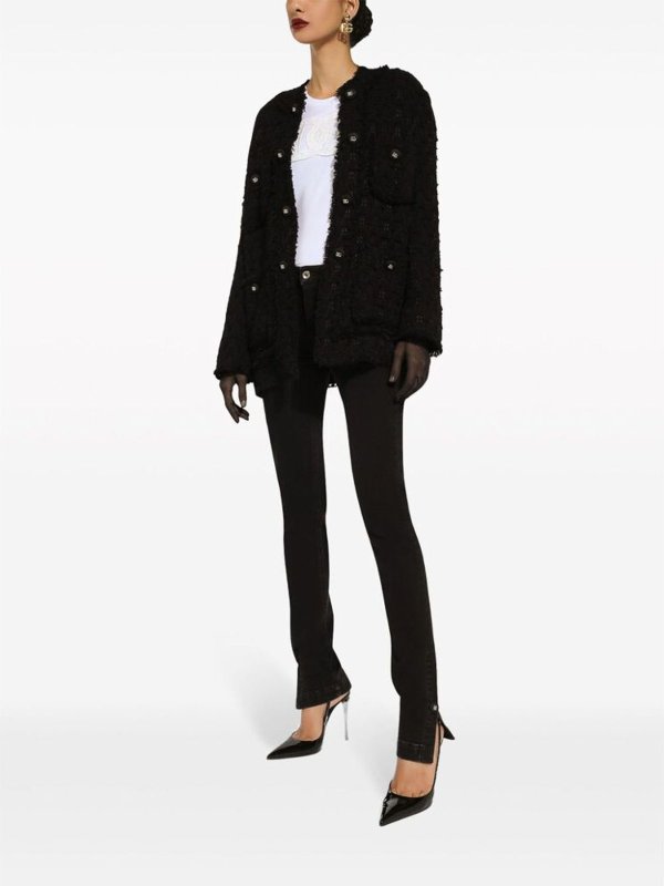 The Best Shops DOLCE & GABBANA: t-shirts - White Logo Patch Round Neck  t-shirt