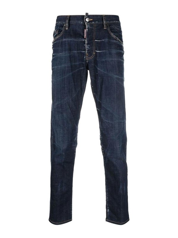 DSQUARED2: straight leg jeans - Bleach-effect skinny jeans