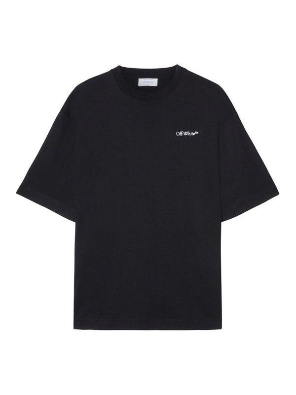 OFF-WHITE: t-shirt - T-shirt nera con logo