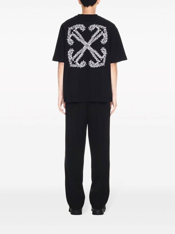 The Best Shops OFF-WHITE: t-shirt - T-shirt nera con logo