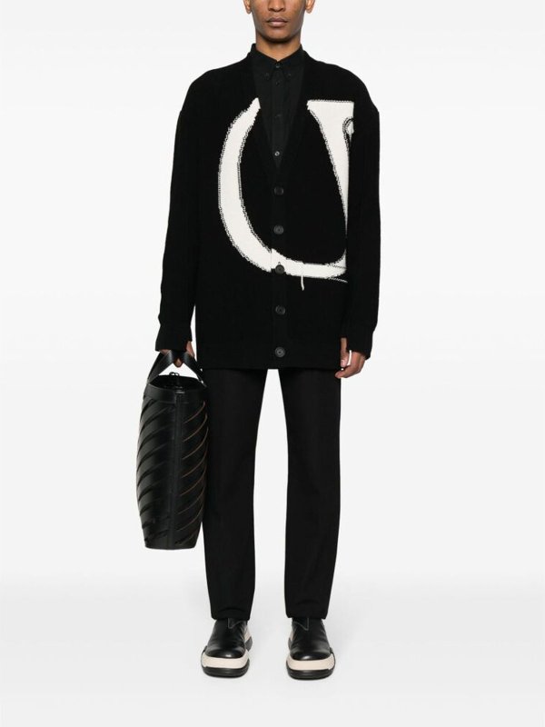 OFF-WHITE buy online Black Chunky Knit Cardigan