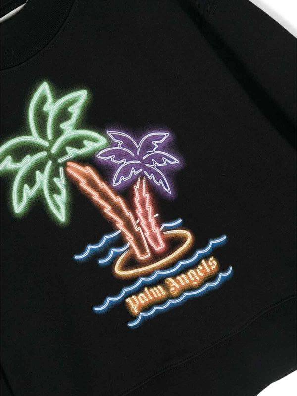 The Best Shops Palm Angels: Sweatshirts & Sweaters - Black Palm Tree Crew neck