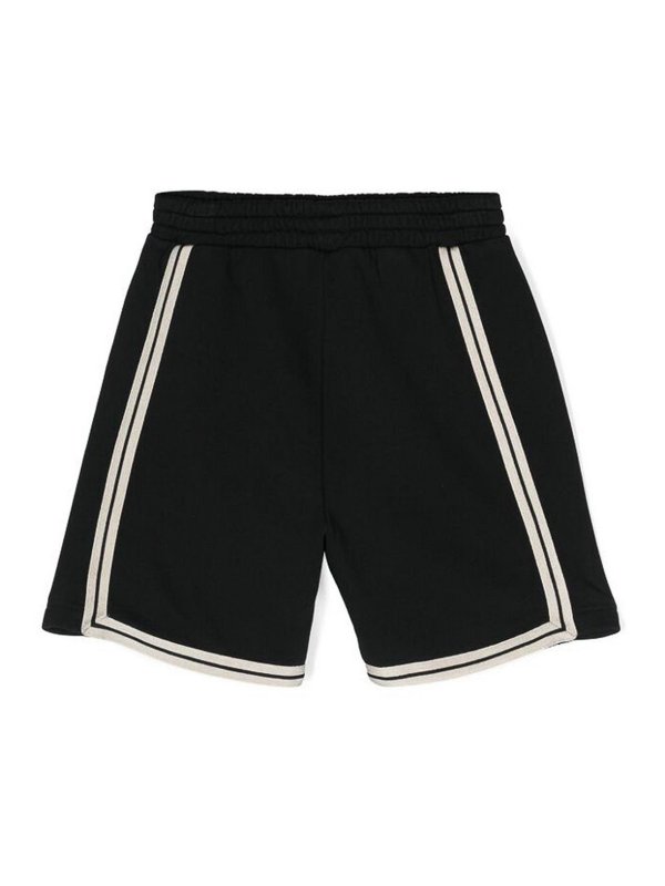 The Best Shops Palm Angels: Trousers Shorts - Black Logo Stripe shorts