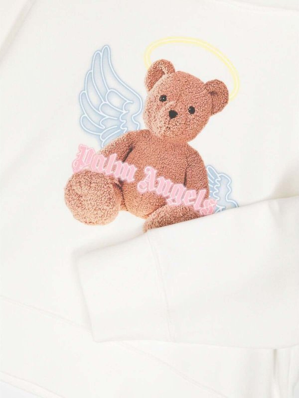 Palm Angels: Sweatshirts & Sweaters online - White Graphic Print Hoodie