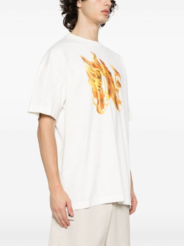 Palm Angels: t-shirts online - White Logo Print t-shirt