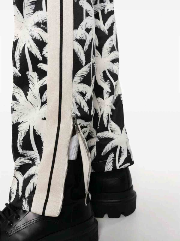 The Best Shops Palm Angels: casual trousers - Black Palm Tree Pants