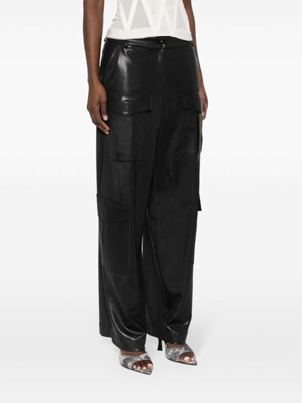 Black Lam Effect Pants shop online: Pinko
