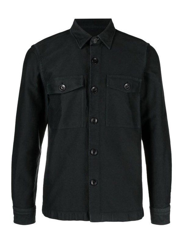 TOM FORD: shirts - Olive Green Button Shirt