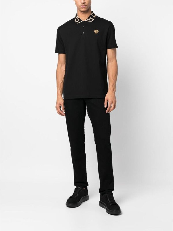 Blackwhite Medusa greca polo shirt shop online: VERSACE